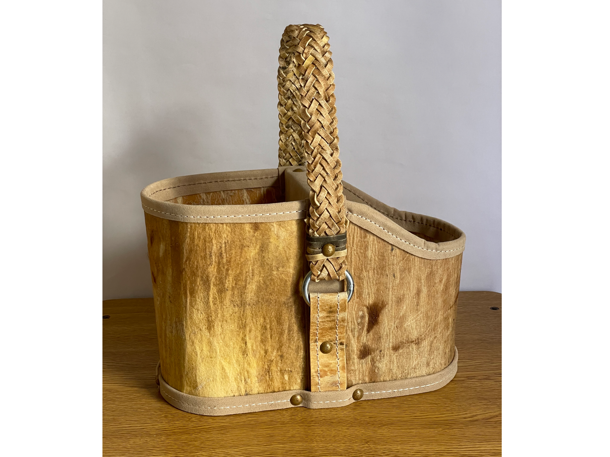 Canasta Matera Cuero Crudo