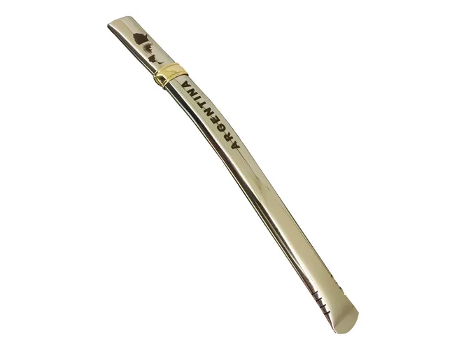 Bombilla chata con dije en bronce + Personalizado