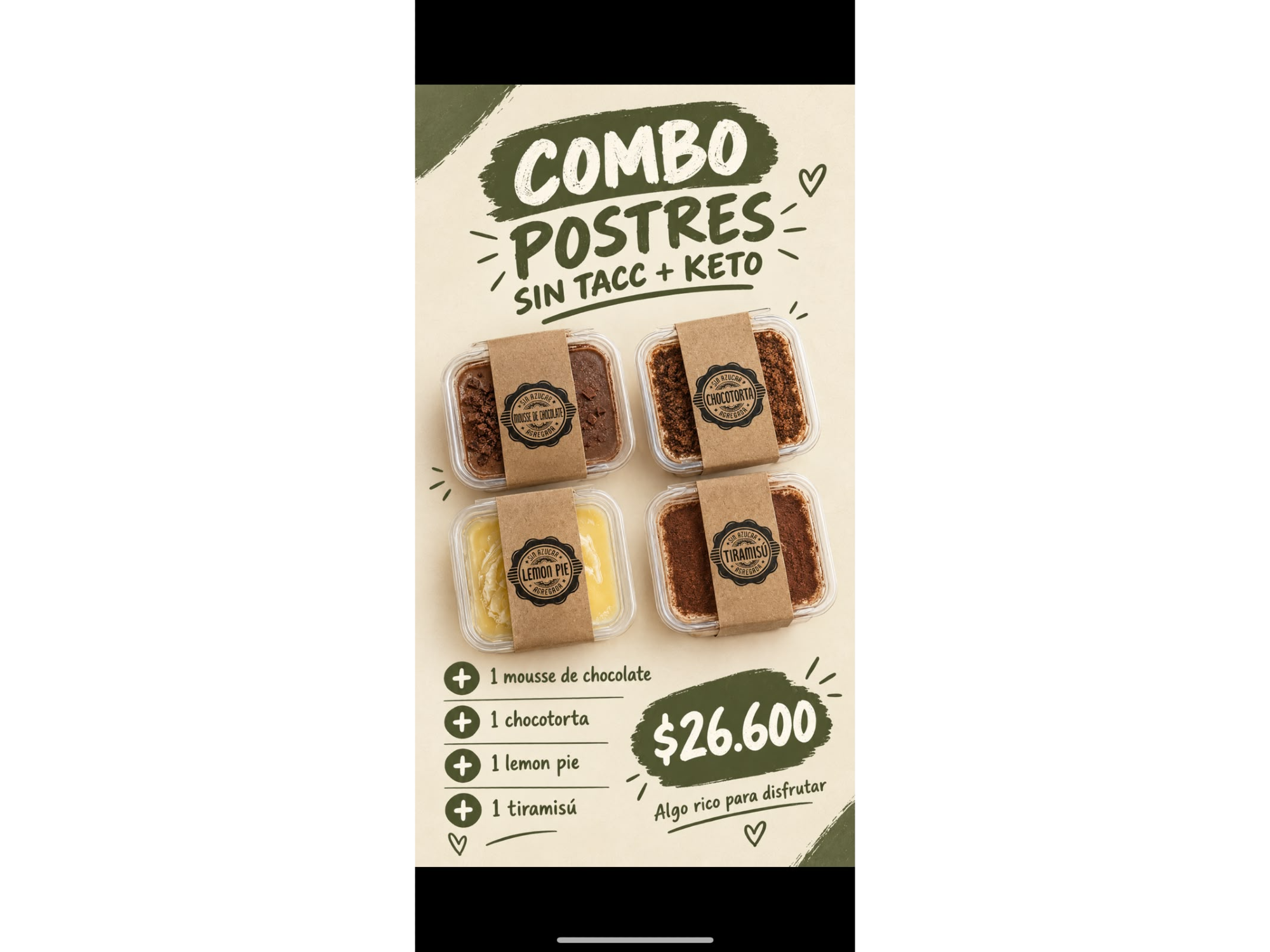 COMBO POSTRES SIN TACC + KETO