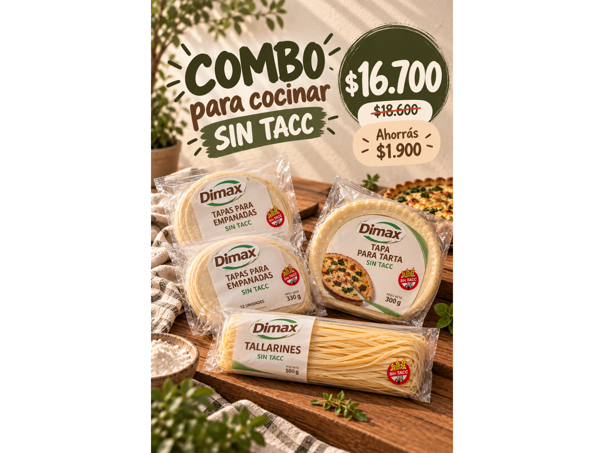 COMBO PARA COCINAR SIN TACC