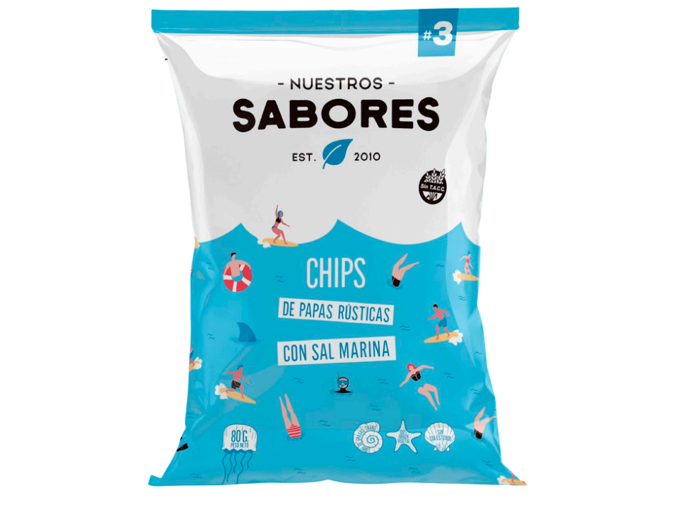 Nuestros Sabores Chips de Papas Rusticas con Sal Marina 80gr