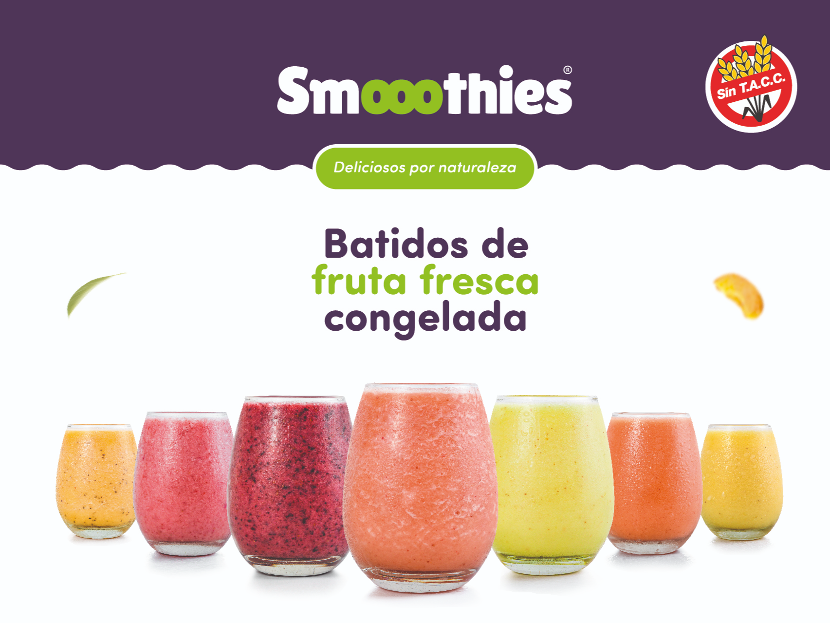 COMPRANDO 3 SMOOTHIES A ELECCION, DE REGALO 2 LITROS DE JUGO NARANJA