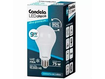 LAMPARA CANDELA LUZ FRIA X10W X75W X5U