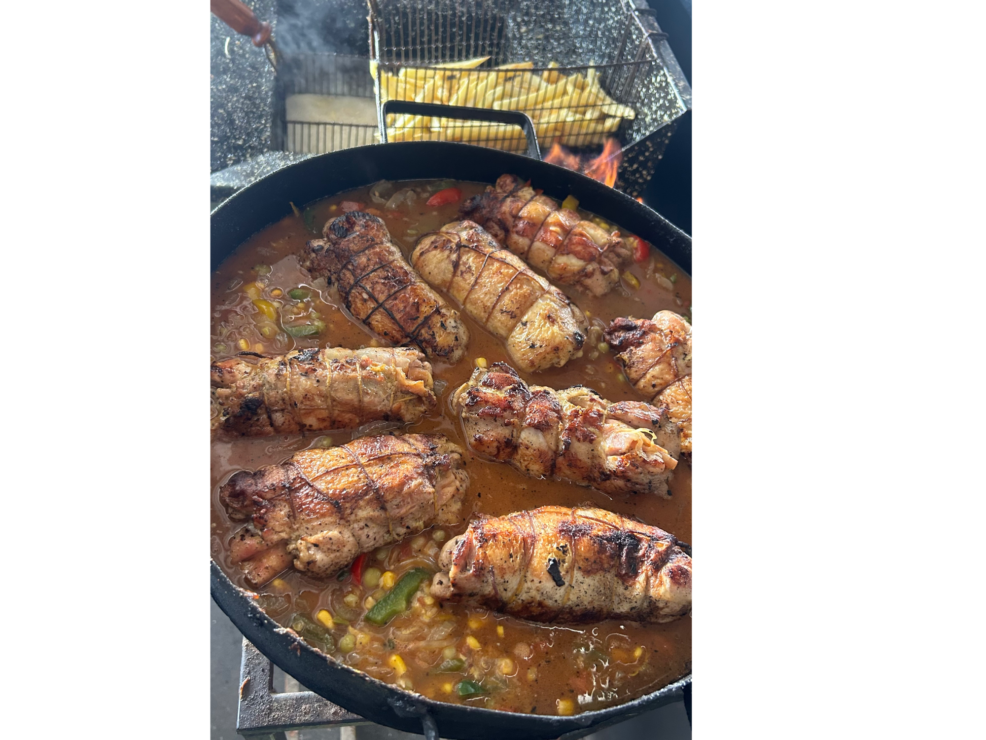POLLO AL DISCO CON FRITAS