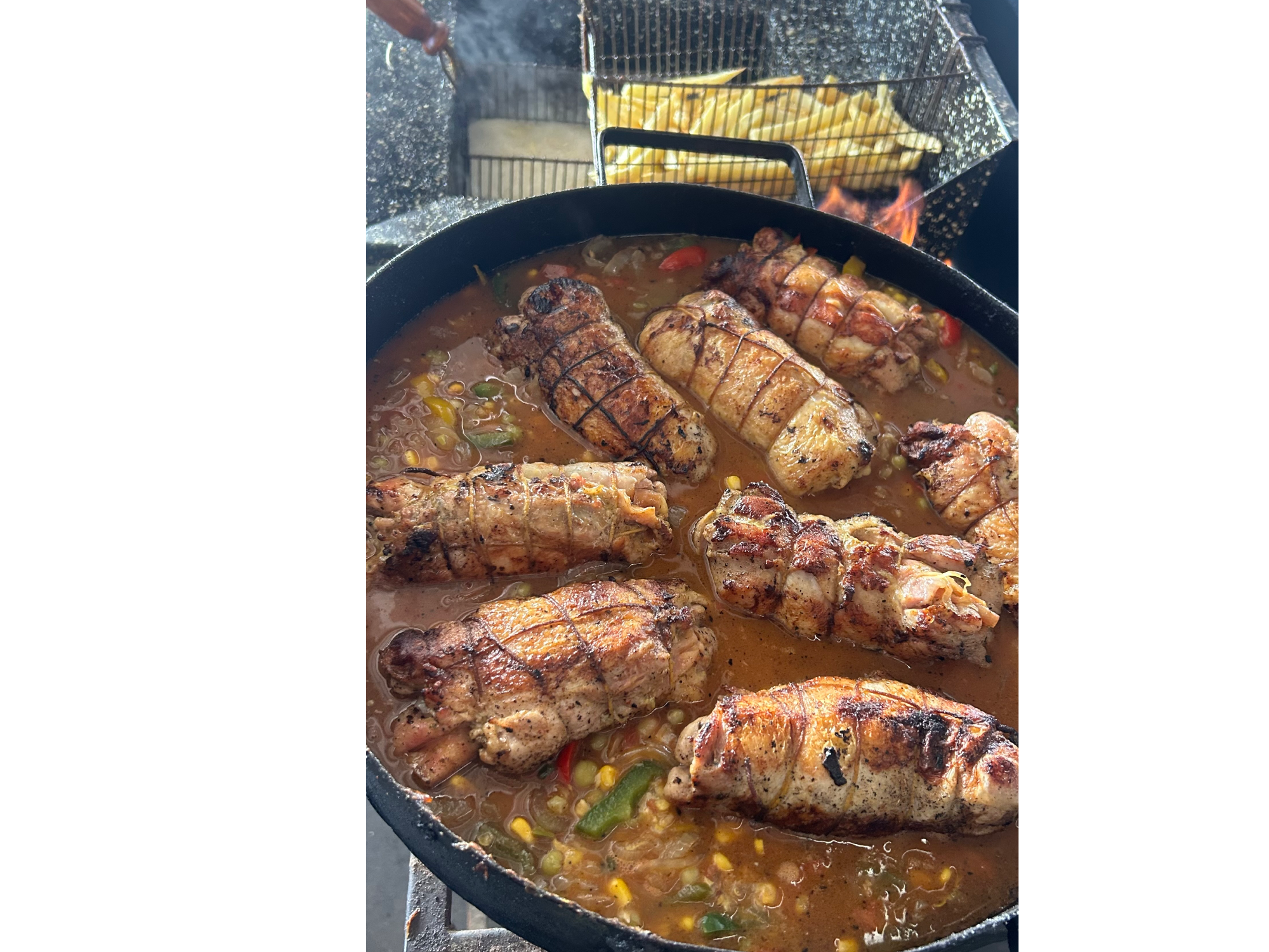 ARROLLADO DE POLLO AL DISCO CON PAPAS