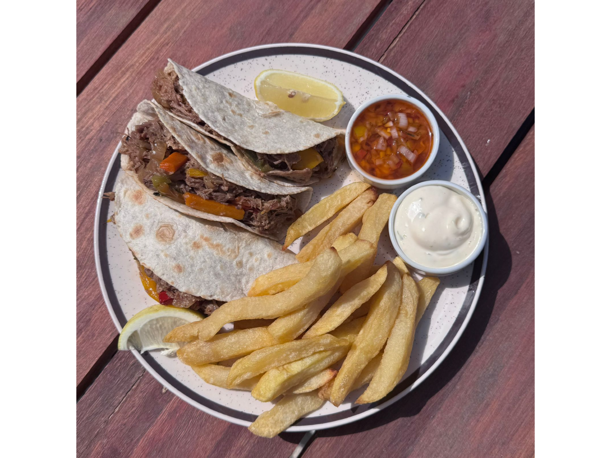 fajitas de bondiola y verduras