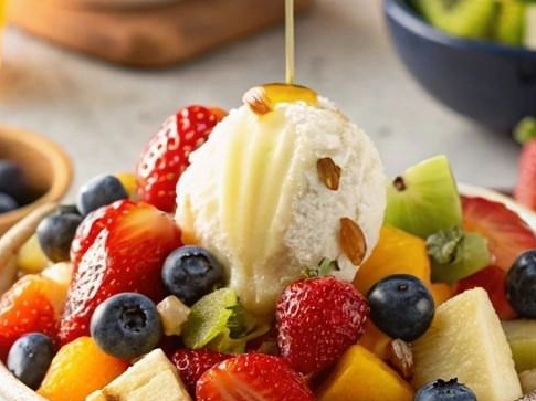 Helado con Ensalada de Frutas