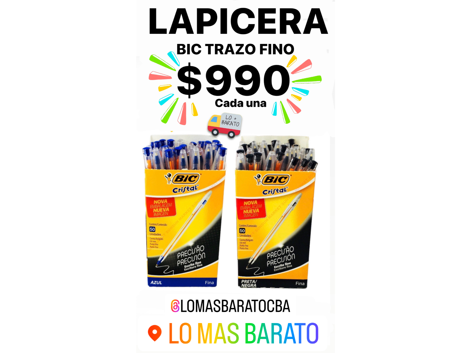 LAPICERA BIC TRAZO FINO