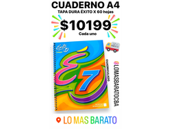 CUADERNO A4 TAPA DURA EXITO X60