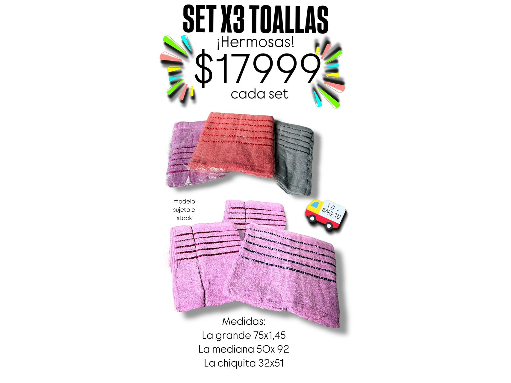 SET X3 TOALLAS