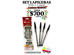 SET DE LAPICERAS FILGO X4 NEGRAS