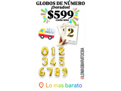 GLOBOS NÚMERO DORADO