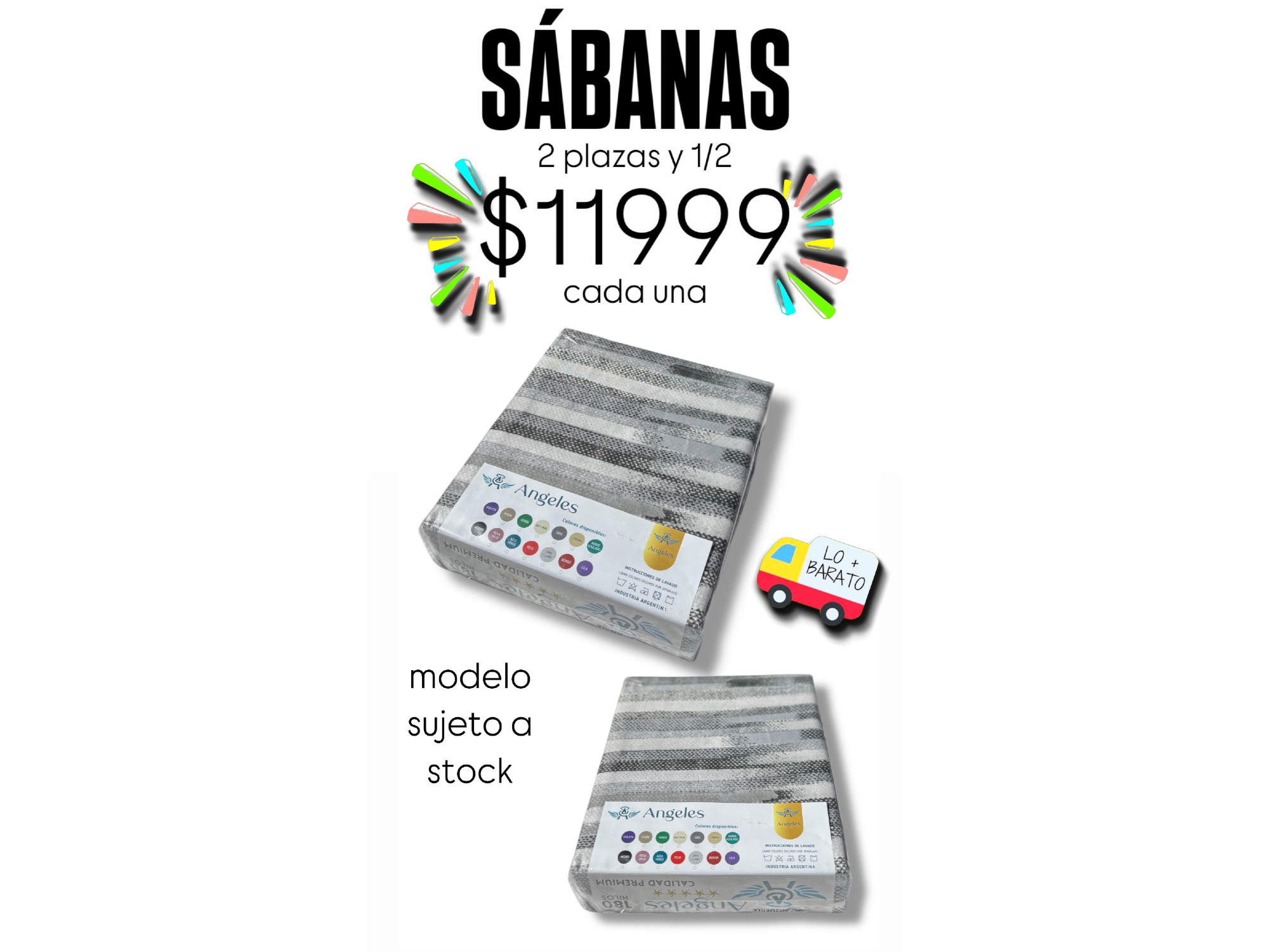 SÁBANAS 2 PLAZAS Y 1/2