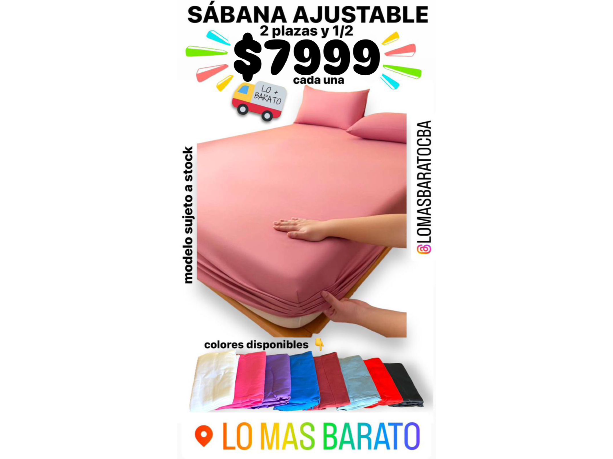 SABANA AJUSTABLE 2 PLAZAS Y 1/2