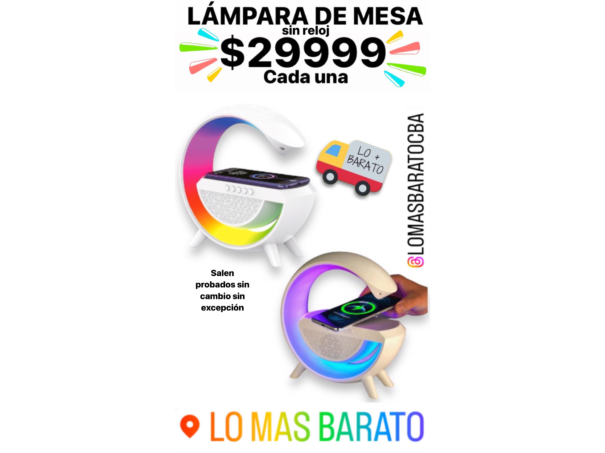 LAMPARA DE MESA SIN RELOJ