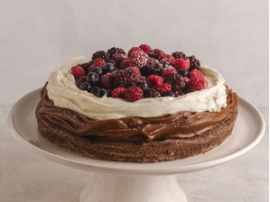 Brownie con frutos rojos