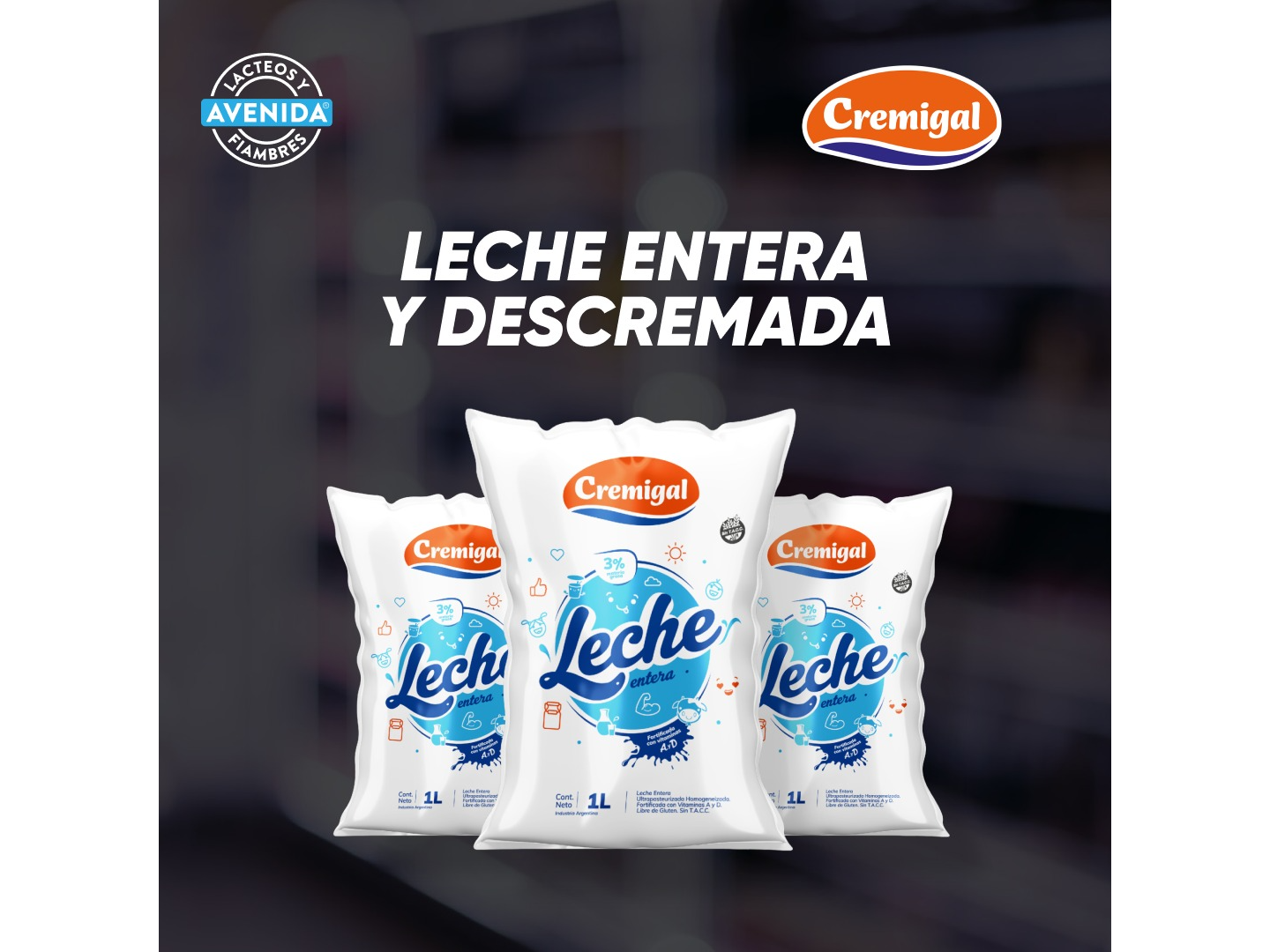 PROMO LECHE CREMIGAL 1L X 3U