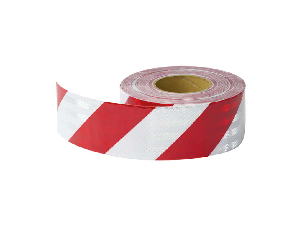 Cinta Reflectiva Vehicular Roja/Blanca Cebrada, Rollo de 7.5 cm x 45.7 m dpc 15006