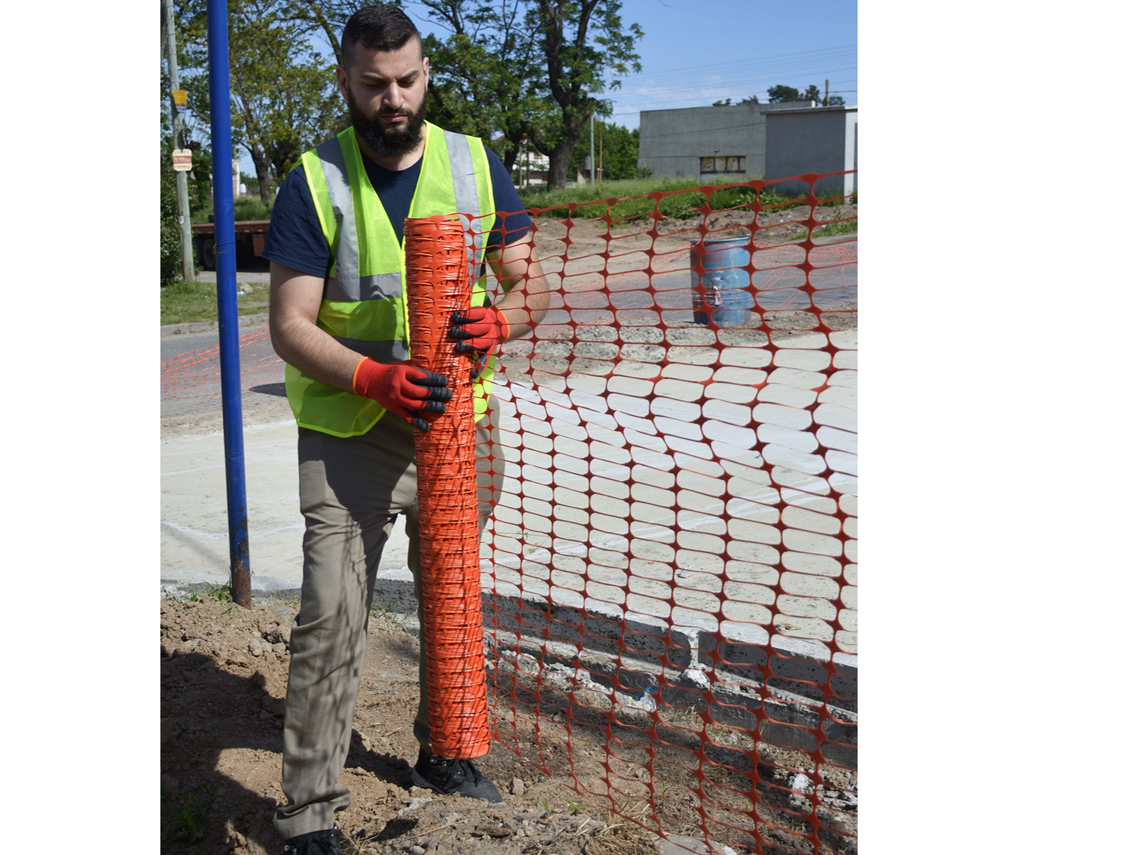 Malla Naranja Reticulada Plástica Liviana, Rollo de 1×45 m 2,56kg ucu0500pv