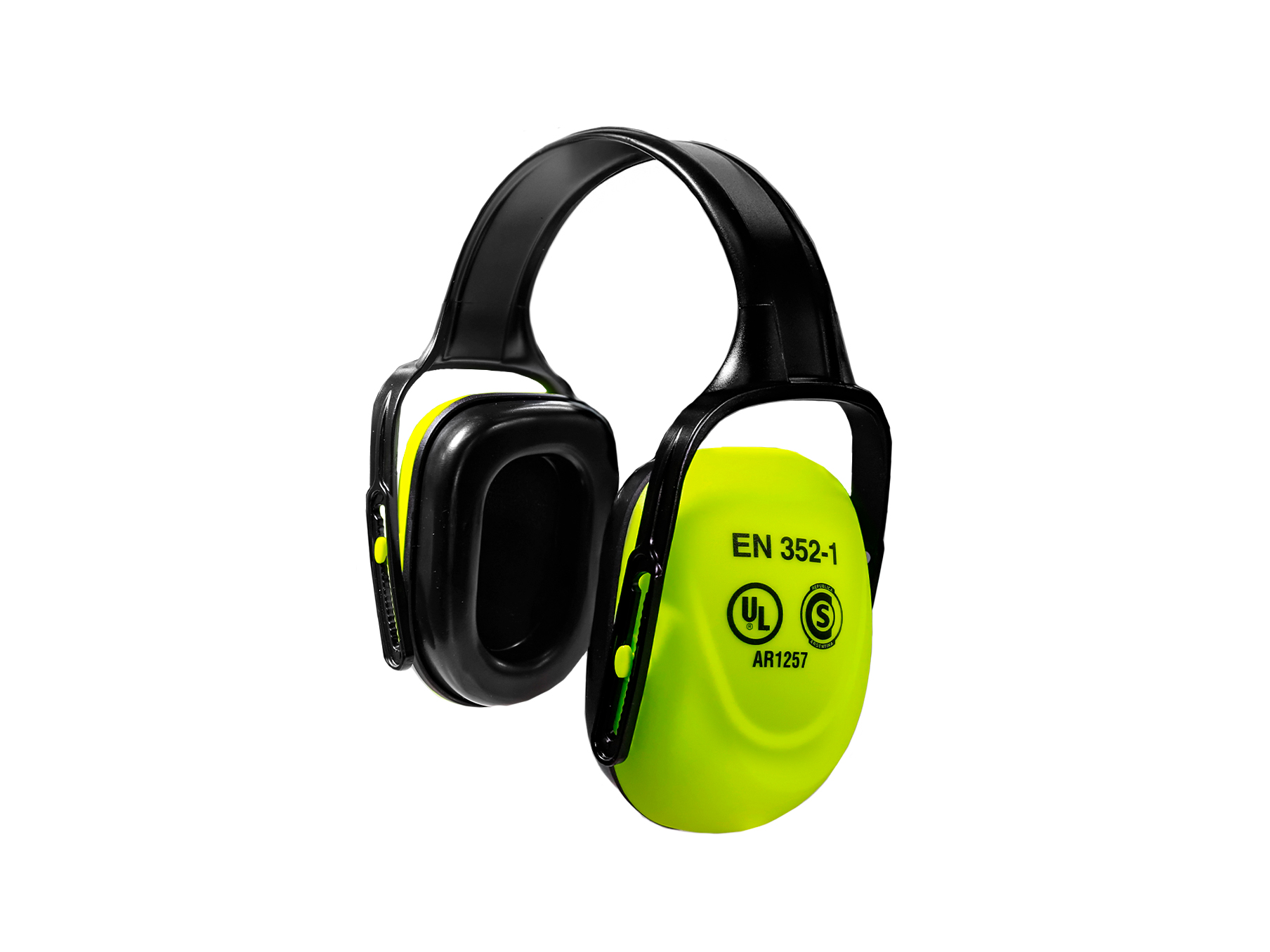 Protector Auditivo de Copa Tipo Vincha Amarillo Fluo 25,5dB