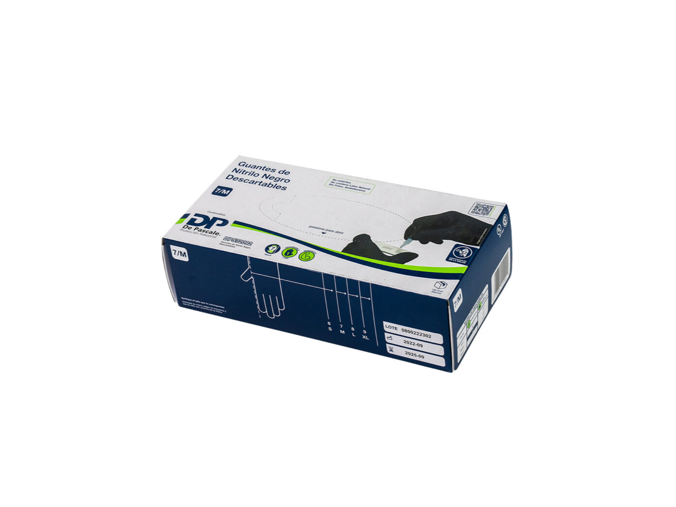 Guante Nitrilo Descartable Negro Talle 8/L (Liviano)