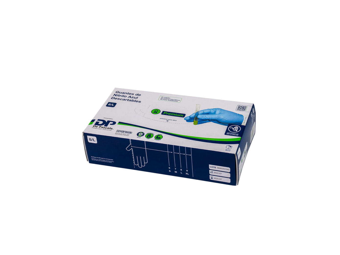 Guante Nitrilo Descartable Azul Talle 8/L PREMIUM (Pesado)