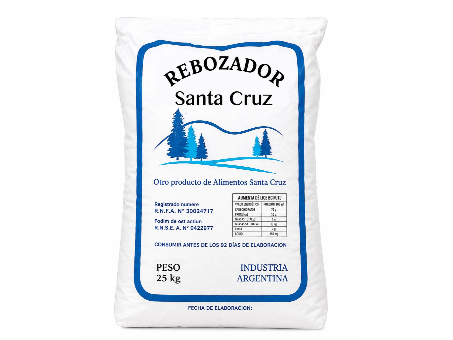REBOZADOR PAN SANTA CRUZ LISO X 25 Kgrs