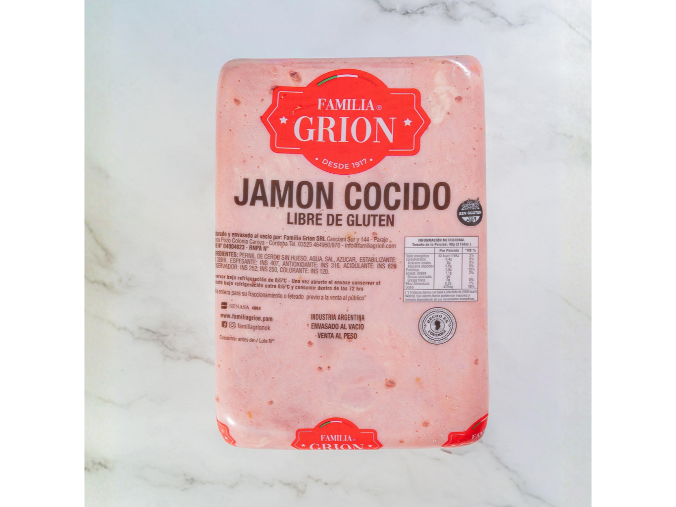 JAMON COCIDO - GRION - (peso aprox. 4 Kg)