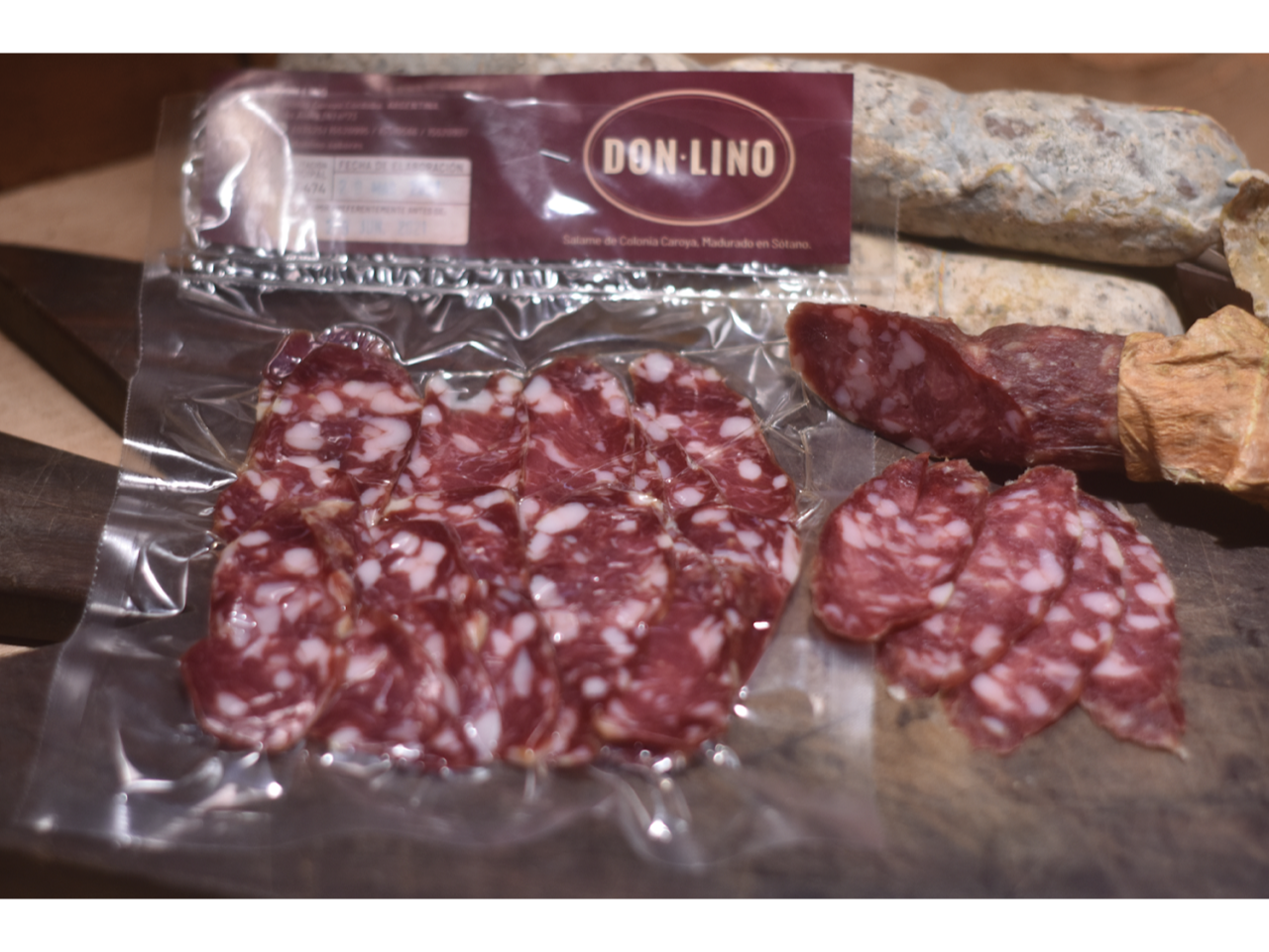 SALAME DON LINO FETEADO AL VACIO - (peso aprox. 100 g)