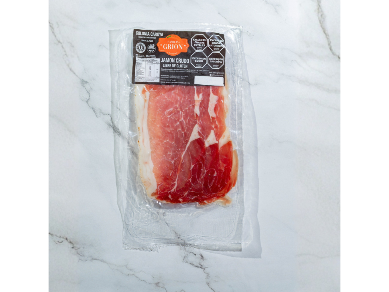 JAMON CRUDO FETEADO AL VACIO (peso aprox 120 gr)