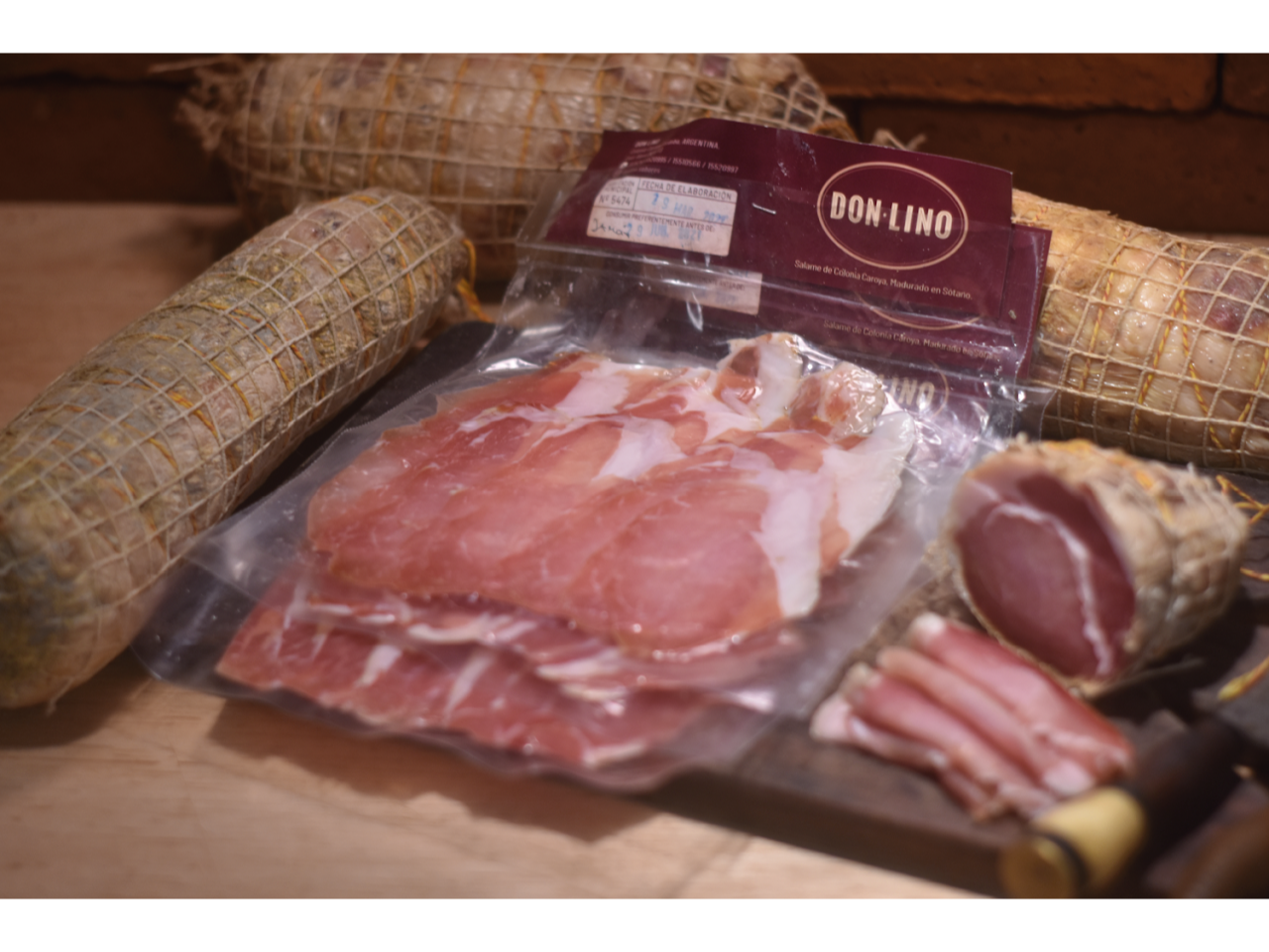 JAMON CRUDO FETEADO AL VACIO - DON LINO - (peso aprox. 100 g)