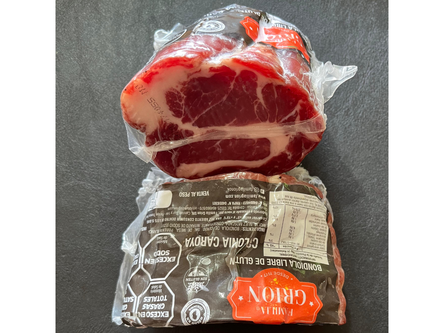 BONDIOLA EN TROZO - GRION (peso aprox 300 gr)