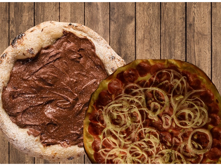 1 Pizza Calabresa + 1 Pizza Dulce