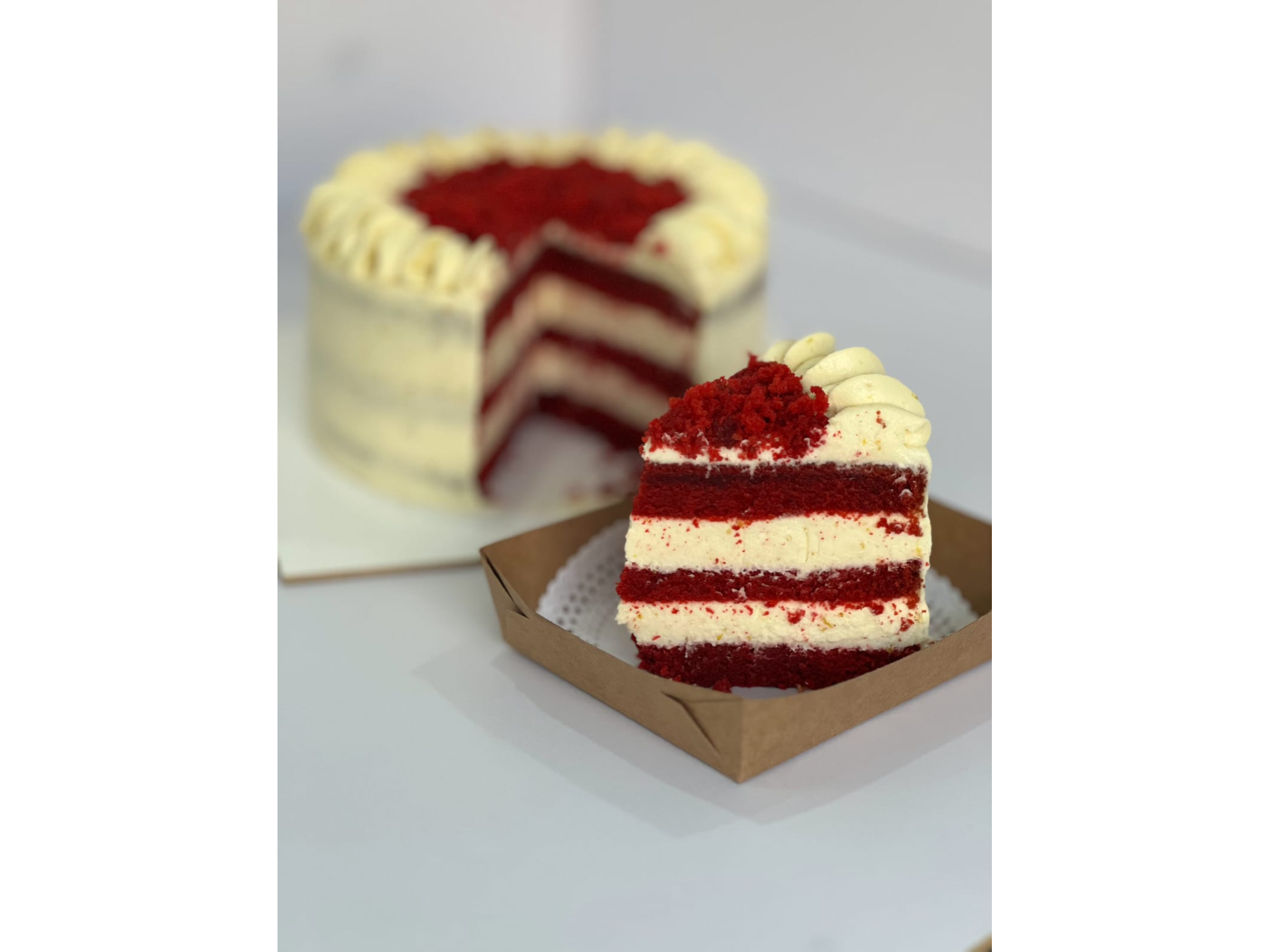 Porción de torta Red Velvet