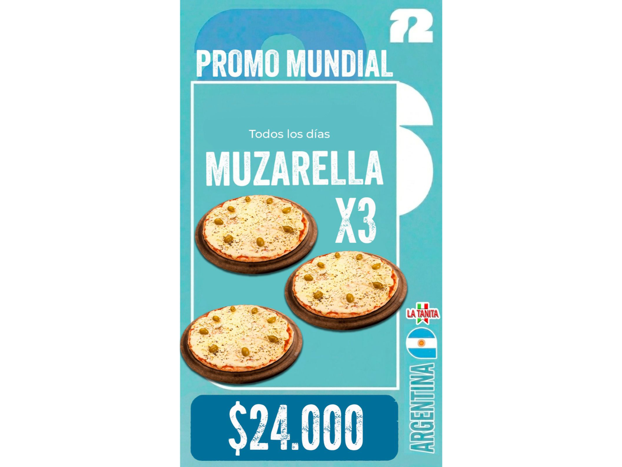 3 PIZZAS MUZZARELLAS