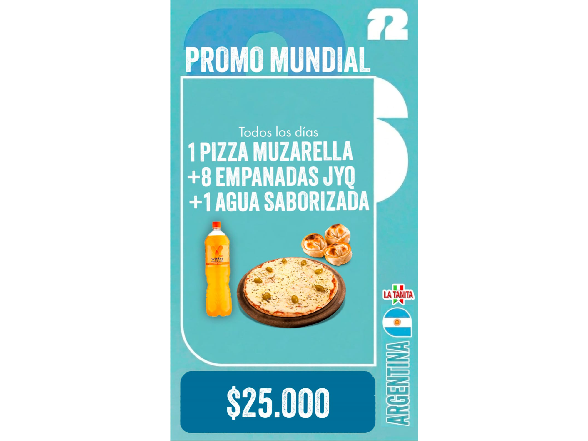 Promo  - Pizza Muzzarella + 8 Empanadas JyQ