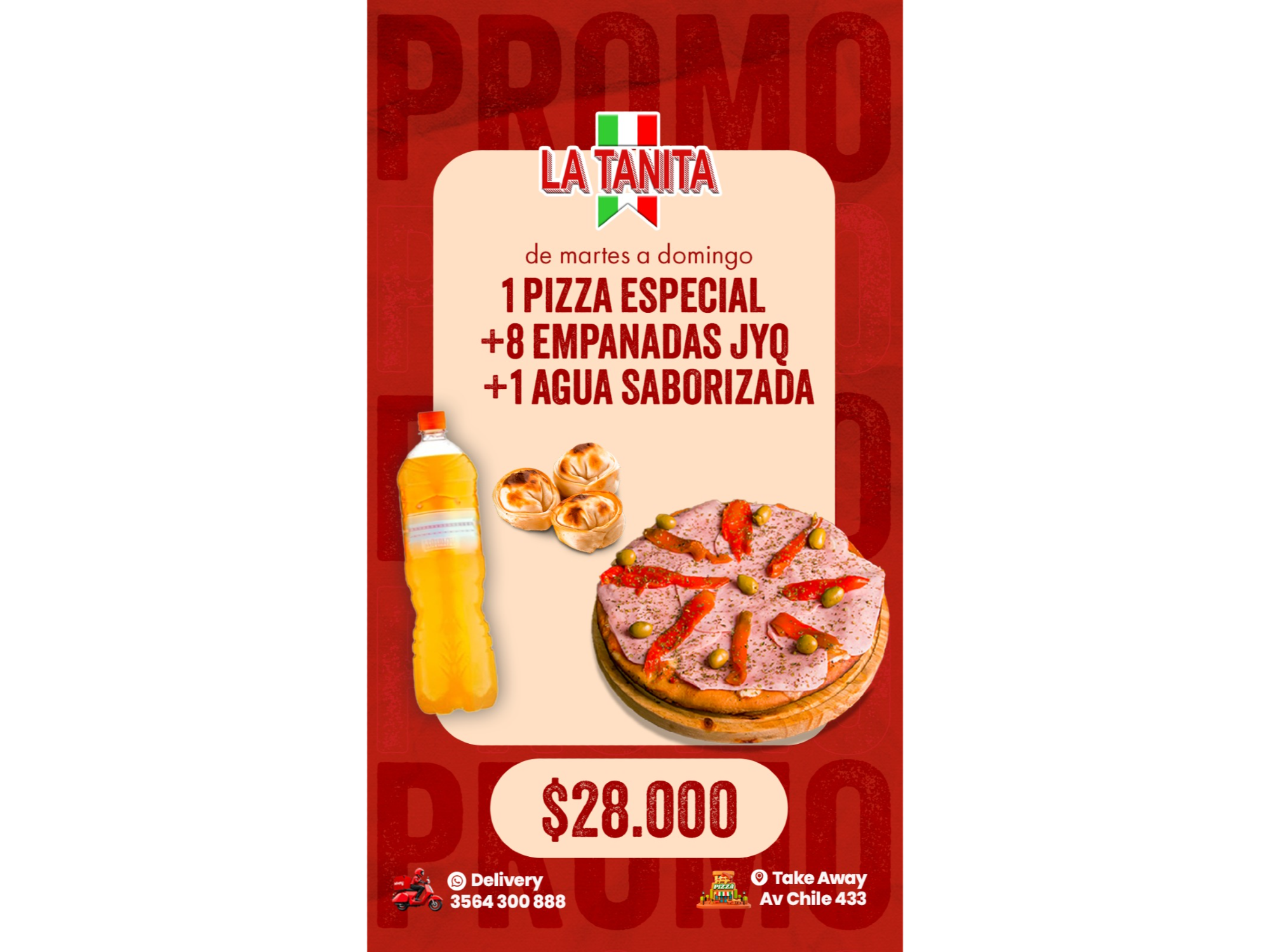 Promo  - Pizza Especial + 8 Empanadas JyQ