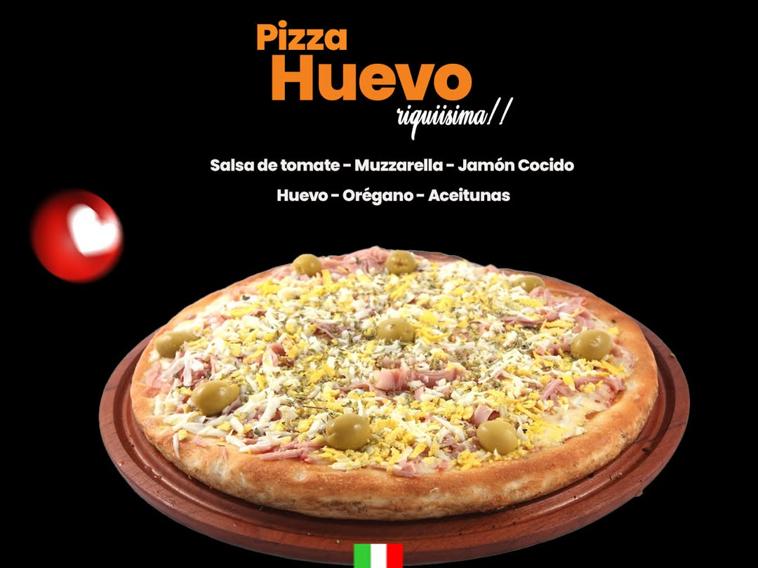 Pizza Muzzarella C/ Jamón y Huevo