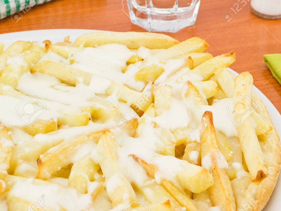 Pizza con papas fritas