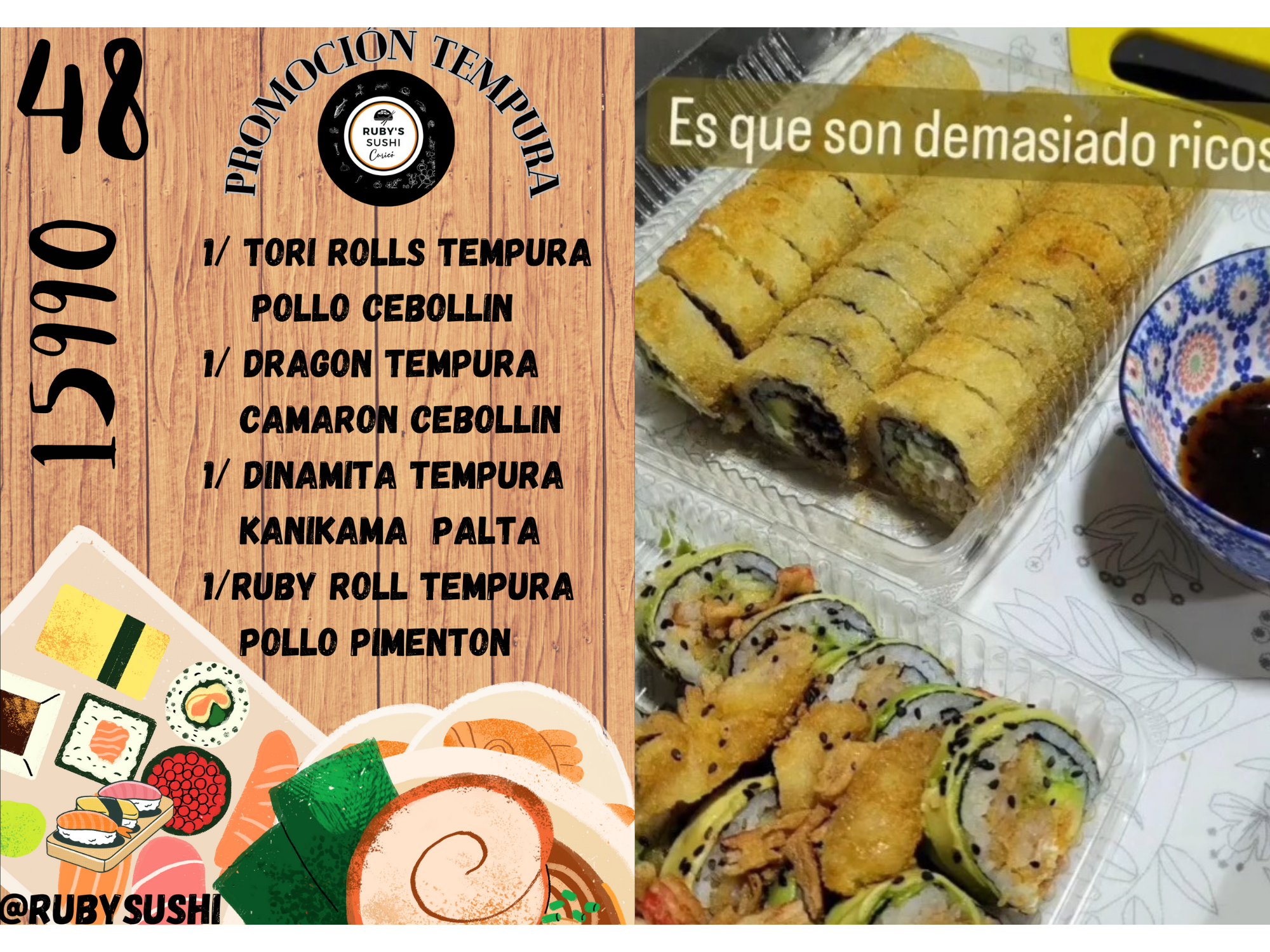 Promo tempura de 48 piezas