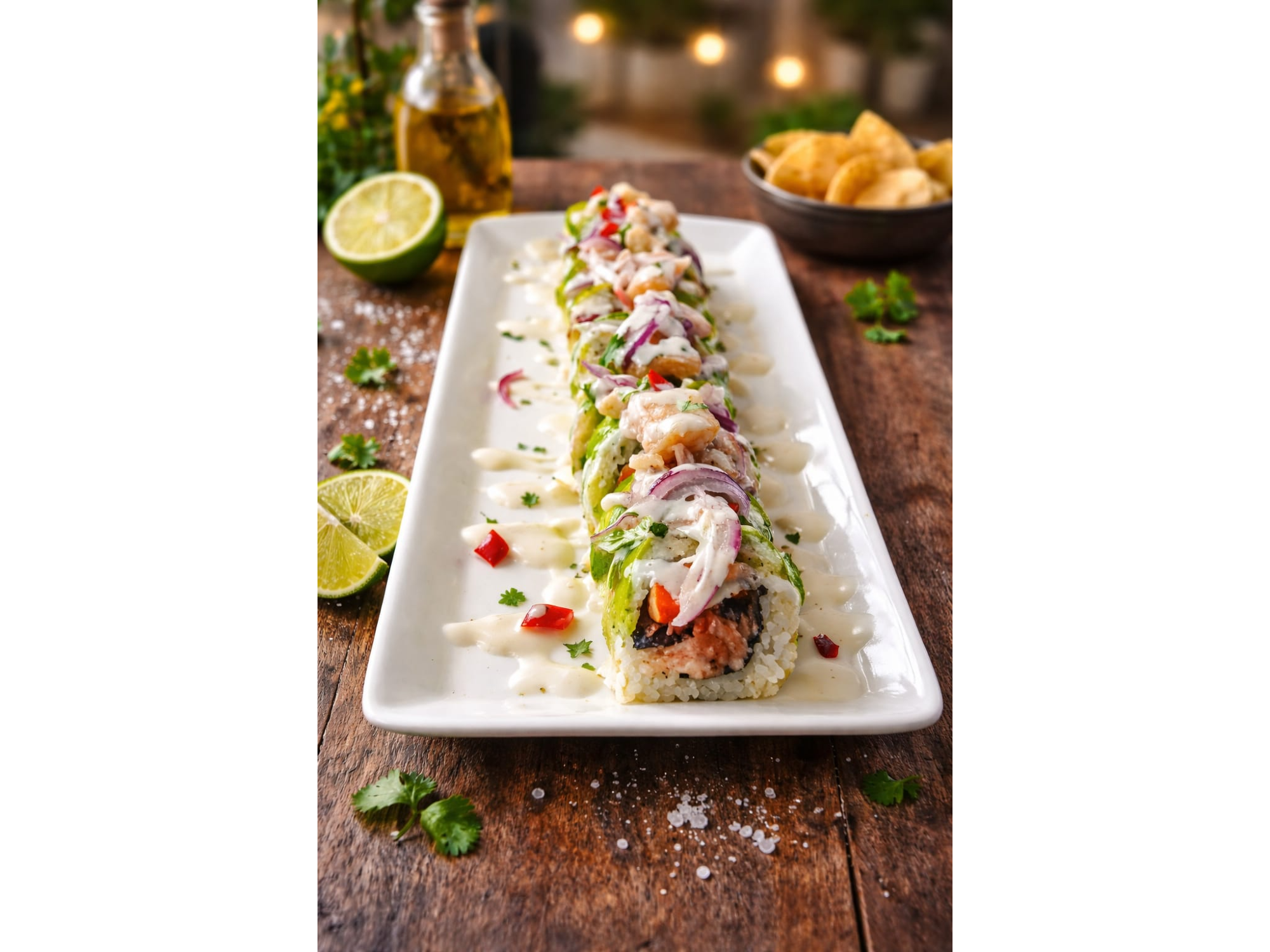 Dragon acevichado roll