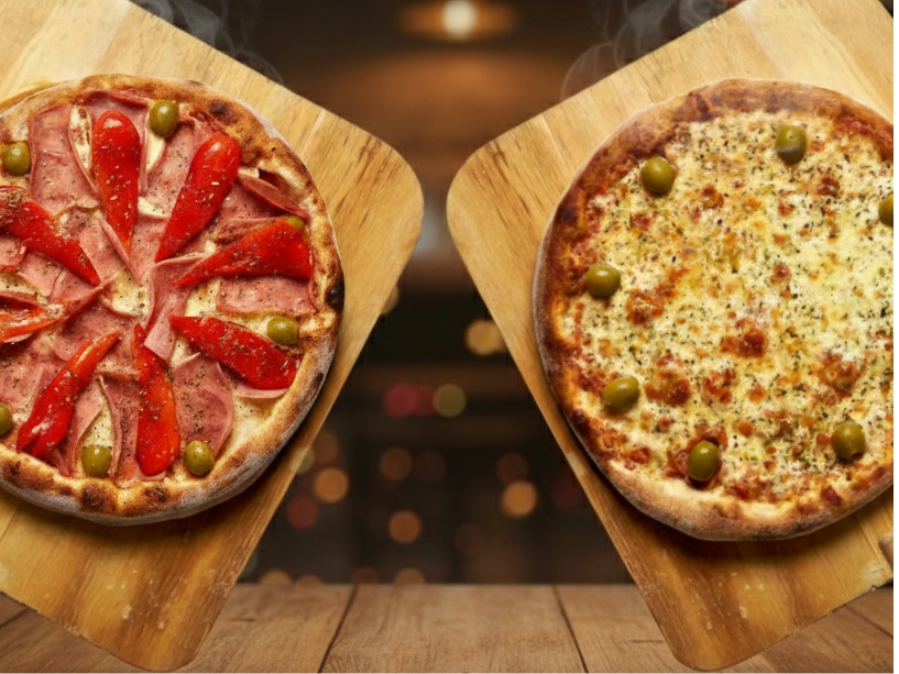 Muzza + Jamón y Morrón