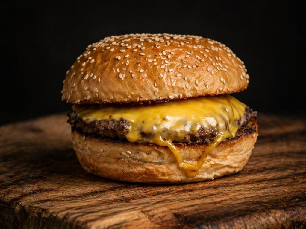 Hamburguesa Smash simple con cheddar de Pizzotas