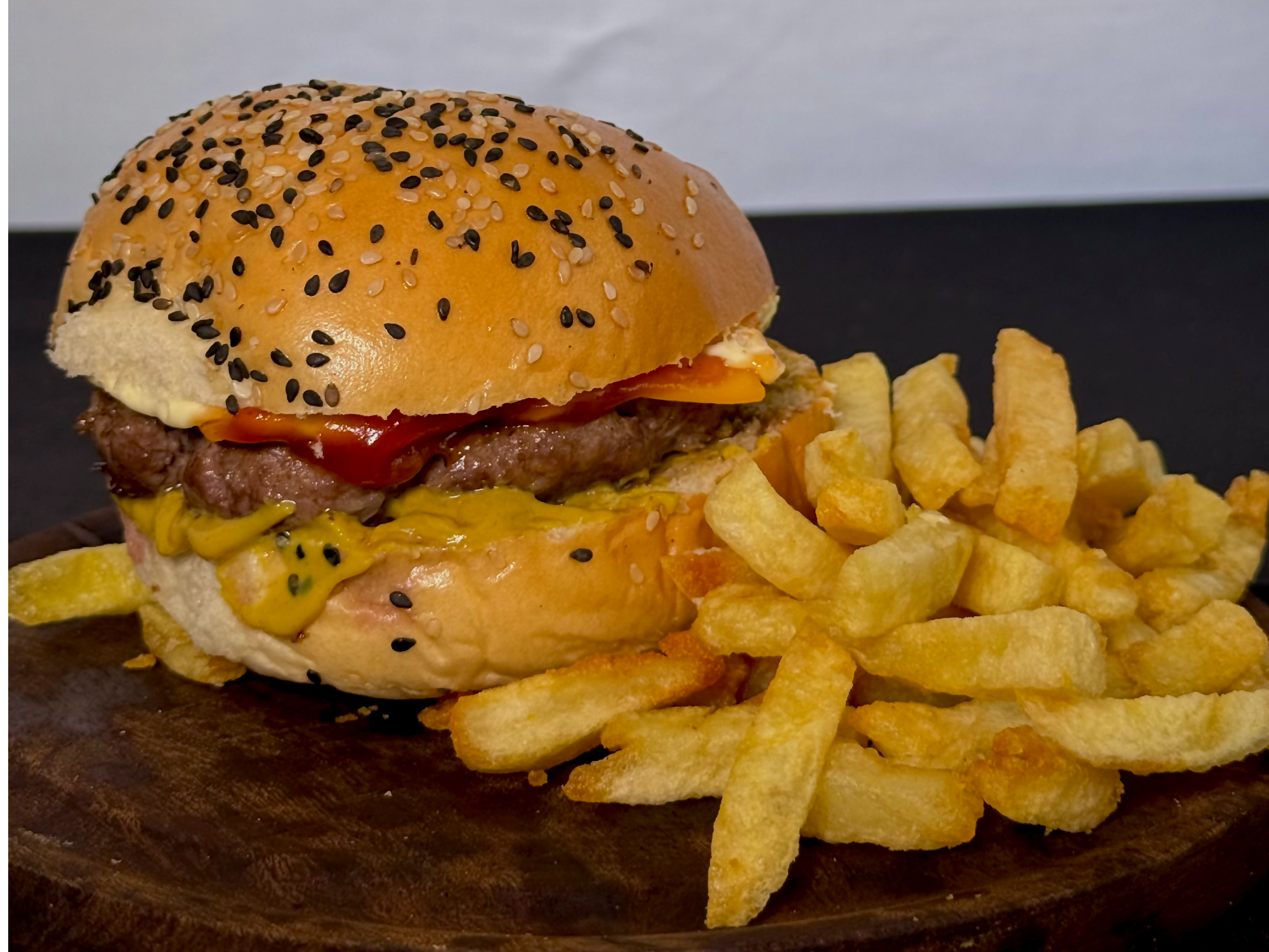 Hamburguesa Smash simple con cheddar