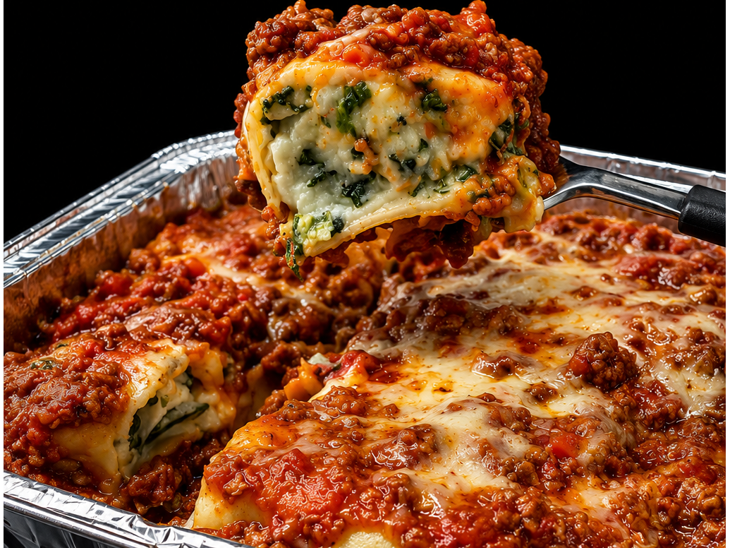 Canelones de carne y verdura