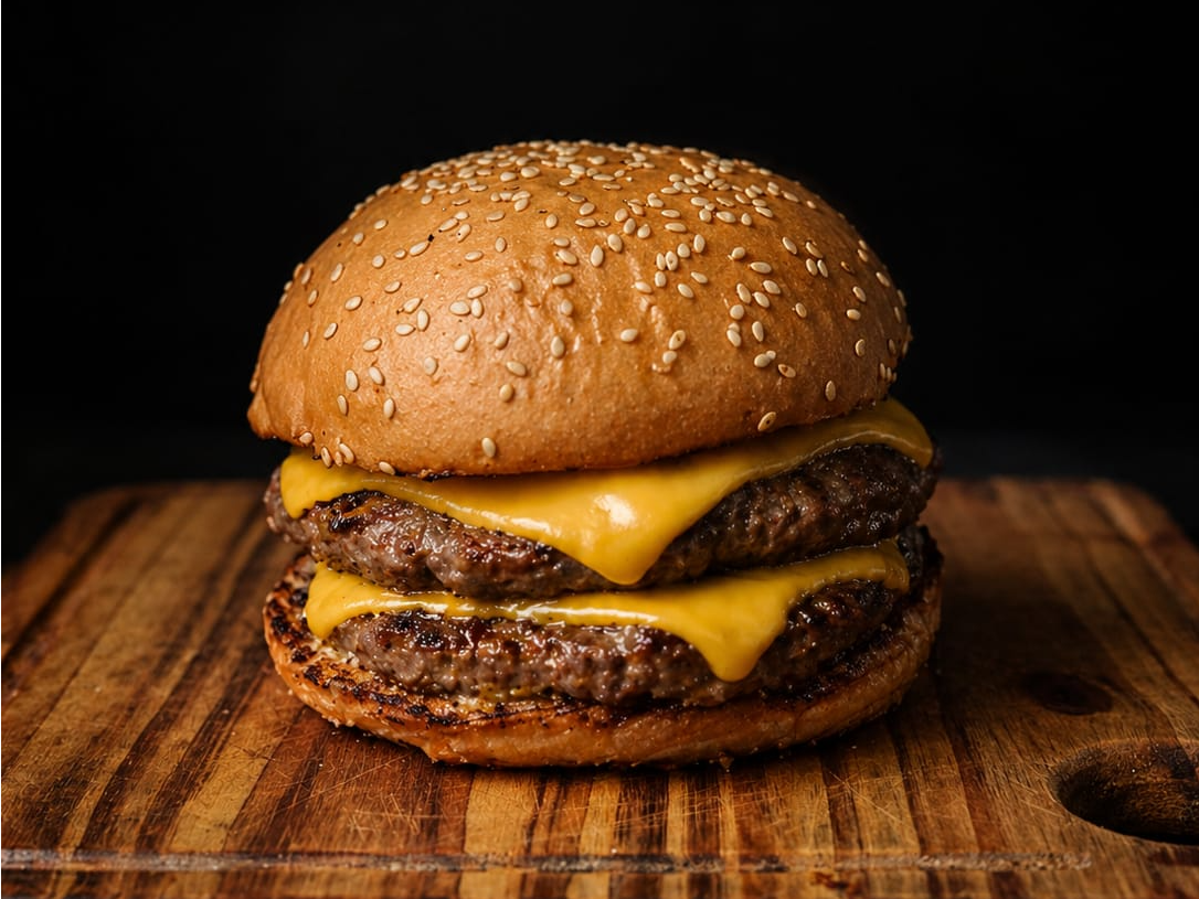 Hamburguesa Smash doble con cheddar