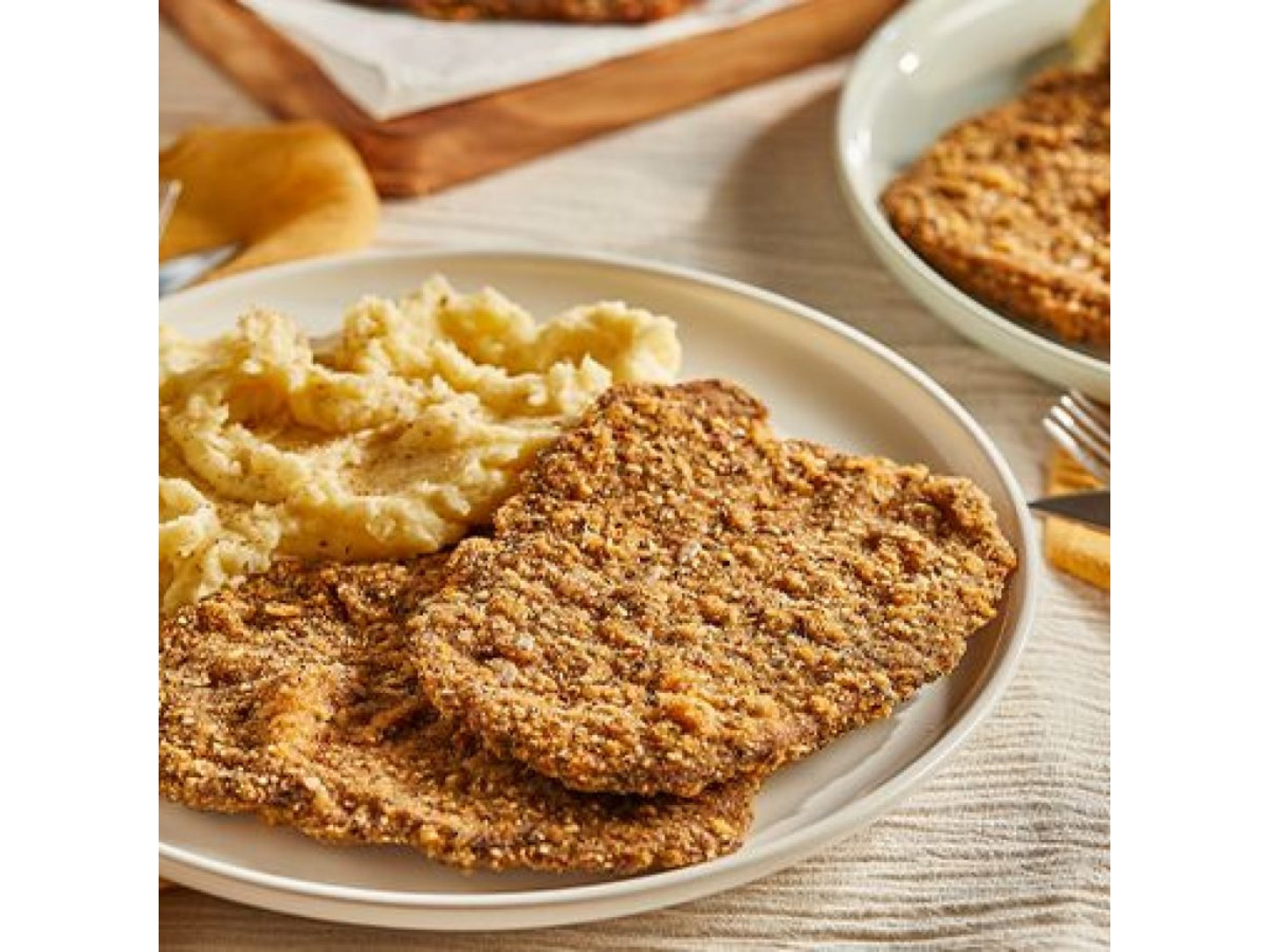 Lunes: Milanesas de carre de cerdo con limon, con verduras al horno