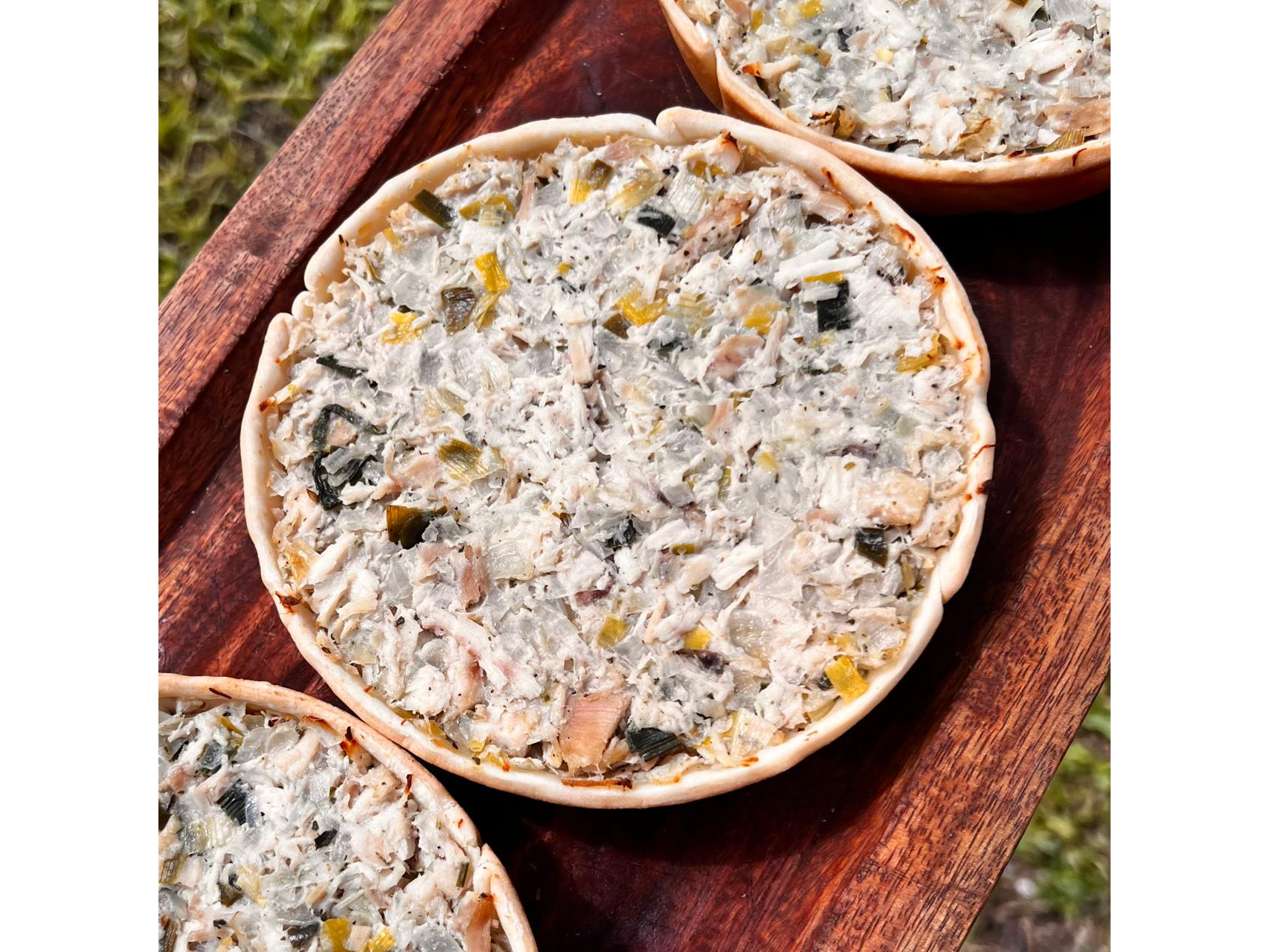TARTA DE POLLO, PUERRO & QUESO