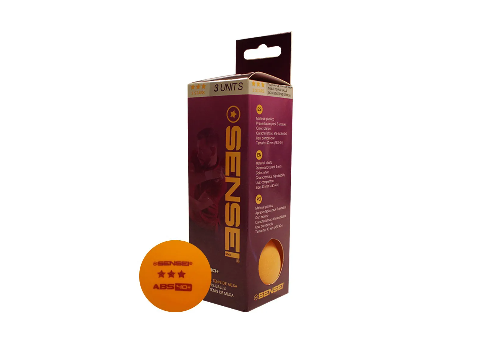 PELOTA PING PONG SENSEI 3 ESTRELLAS x3