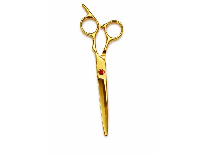 TIJERA DORADO DIAMANTE ROJO